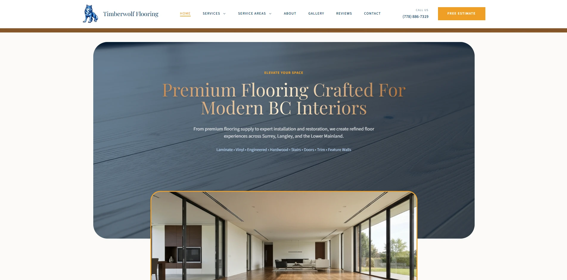 Timberwolf Flooring Surrey Langley BC Website Screenshot