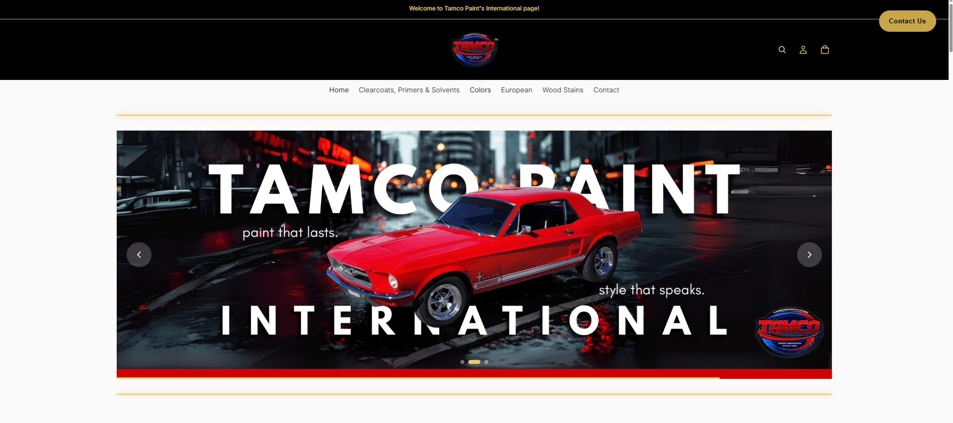 Tamco Paint International Shopify Store Screenshot